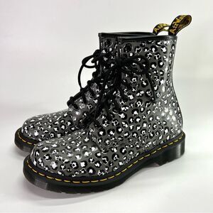 NEW Dr. Martens 1460 Leopard Smooth Leather Lace Up Combat Boots 7 US/5UK